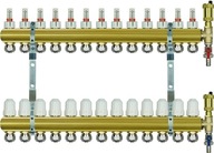Rozdeľovač podlahového kúrenia, 13 okruhov, komplet