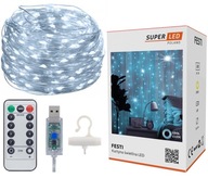 Svetelný záves 300 LED Garland Lamps 3x3 m USB SuperLED káble + diaľkové ovládanie