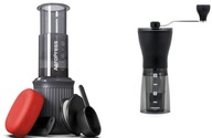 AeroPress Go Kávovar s filtrami 100 ks + Hario Mini Slim mlynček