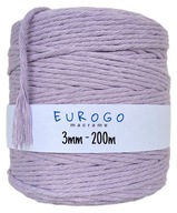 BAVLNENÁ Šnúrka FIALOVÁ PRE MACRAME 200m 3mm