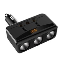 12V-24V duálny USB port 3-cestný automatický zapaľovač cigariet