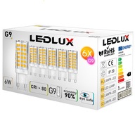 6X G9 SMD LED žiarovka 6W 60W 3 FARBY SVET