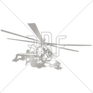 Mi-24 Hind | Nálepka na auto | Strieborná