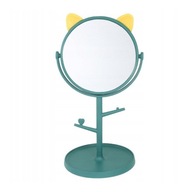 Zelené stojace kozmetické zrkadlo Kitten