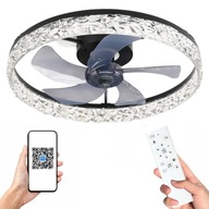 STROPNÝ VENTILÁTOR LED LAMPA VENTILÁTORA ČIERNA + zimný režim + DIAĽKOVÉ OVLÁDANIE