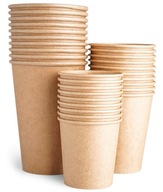 Papierové poháre na kávu a čaj KRAFT jednorazový pohár 250 ml 100 ks