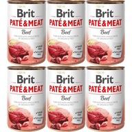 Krmivo BRIT PATÉ & MEAT s hovädzím mäsom pre psov 6x400g