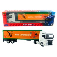 WELLY 1:64 MAN TGX XXL TRUCK BEE LOGISTICS KOVOVÝ KONTAJNER TIR MODEL