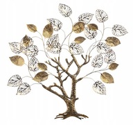 Kovová nástenná dekorácia zlatý stromček veľký 89cm