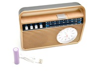 RÁDIO RETRO USB BLUETOOTH HODINKOVÁ KARTA SD FM AUX