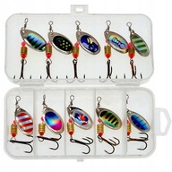 Sada 10 kusov SPINNER Sheet PIKE ZANDER 2,5-4,5g + ORGANIZER BOX