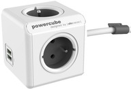 PowerCube Extended sivá, kábel 1,5 m, 4 zásuvky