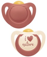 Nuk Nature cumlík 0-6m. latex 2 ks. Ružová