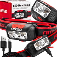 AMiO LED čelovka, turistická dielenská lampa AMIO-02825