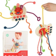 Montessori senzorické hryzátko pre bábätká, červené