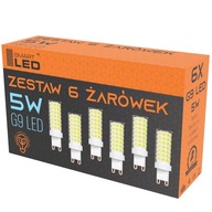 6x G9 LED žiarovka 5W = 50W 450lm Teplá biela 3000K Úspora energie