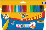 Zmazateľné fixky BIC Kids Visa, 24 FARIEB