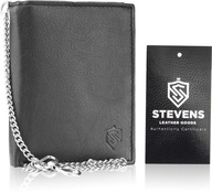Pánska kožená peňaženka STEVENS s koženou retiazkou