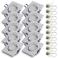 10x Halogénové svietidlo CAST ALU + LED GU10 7W 3000K