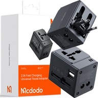 MCDODO UNIVERZÁLNA CESTOVNÁ NABÍJAČKA 3V1 USB ADAPTÉR EU US UK AU