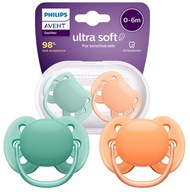 PHILIPS AVENT 2x ULTRA Mäkký cumlík DÝCHAČNÝ FLEXIBILNÝ MÄKKÝ ORTHO 0-6M