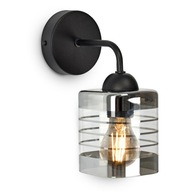 Nástenná lampa Sconce Matné čierne sklenené tienidlo