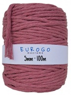 Točená bavlnená šnúra Macrame Ecological ECO Dirty Pink 100m 5mm