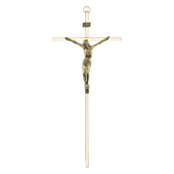 Nástenný kríž zlatý moderný veľký mosadz 31cm