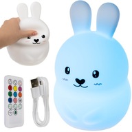 LED nočná lampa pre deti Rabbit RGB + diaľkové ovládanie