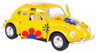 VW BEETLE GARBUS FLOWERS KINSMART MODEL 1:32 ŽLTÉ