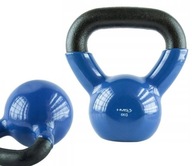 Pevný liatinový kettlebell potiahnutý vinylom, pohodlná rukoväť, 6 kg HMS KNV06