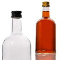 10x DEKORAČNÁ FĽAŠA 500 ml NA LIKÉRY VODKA BIBER WHISKY COGNAC ŠŤÁVA + uzáver