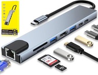 USB HUB typeC 3.1 Thunderbolt 3 HDMI 4K RJ45 SD TF