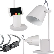 Stolová lampa + organizér nastaviteľná RETRO E27 5W BIELA ​​KANLUX