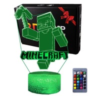 3D USB LED nočná lampa + diaľkové ovládanie MINECRAFT GAME