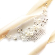 Svadobná ozdoba do vlasov vetvičkový hrebeň s perličkami