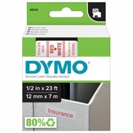 DYMO D1 45015 páska 12mm biela/červená originál