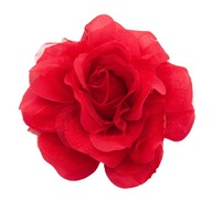 Brošňový špendlík Flower Rose látka Červená 13 cm / 2899