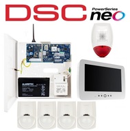 GTX2 DSC NEO ALARM SYSTEM SADA DOTYKOVÝ 4x LC100 GSM DETEKTOR APLIKÁCIA