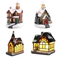 4x Set Christmas House Scene LED Village