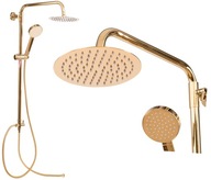 Zlatý sprchový set s dažďovou sprchou