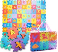 FOAM MAT FOAM PUZZLE 72 kusov Čísla Zvieratká Písmená