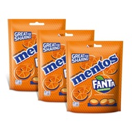 Mentos Fanta žuvacie cukríky oranžové dražé 160g x3