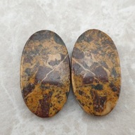 Jasper German Mariam pár kabošonov~2,5x1,4cm č.1