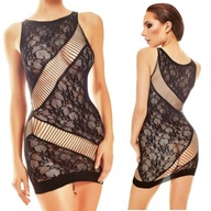 ADIOS čierne bodystocking TIGHT čipkované L/XL Anai