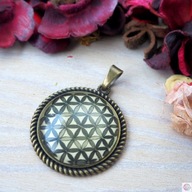 Medailónový náhrdelník MANDALA symbol KVET ŽIVOTA boho