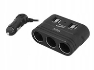 LTC adaptér CAR FIRE 3 zásuvky 120W + 4 USB, 4,2A