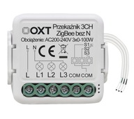 OXT mini reléový modul 3 okruhy bez N ZigBee TUYA