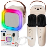 PRENOSNÝ RGB KARAOKE REPRODUKTOR 2 MIKROFÓNY USB SD MINI KONEKTOR BLUETOOTH