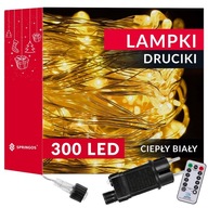 300 LED MIKRO DRÔTOVÝCH LAMPY, TEPLEJ BIELY